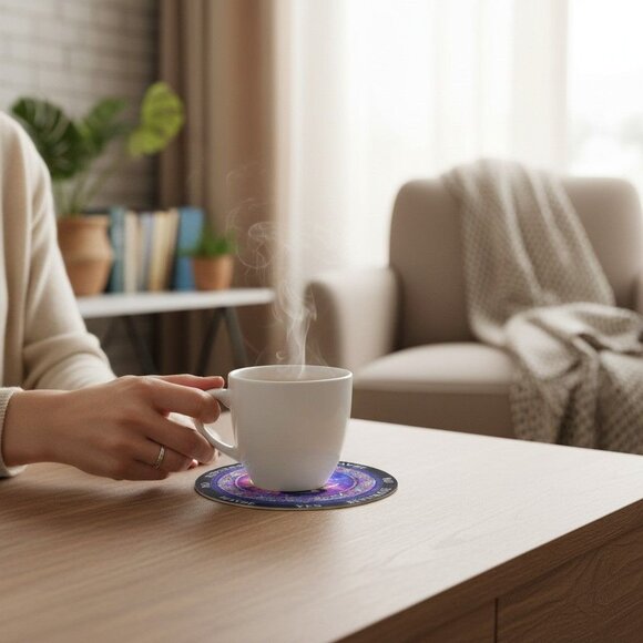 Mystical Cat Pendulum Board 6" - Reversible Coaster & Divination - New - Picture 5 of 8